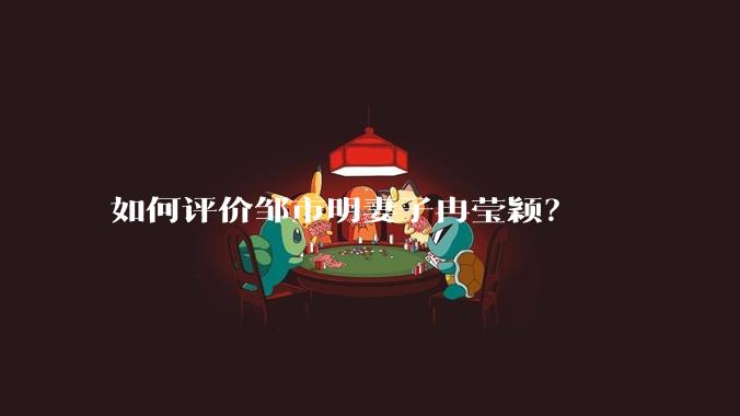 如何评价邹市明妻子冉莹颖？